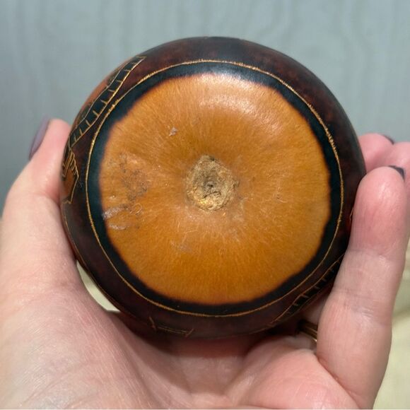 Hawaiian Christmas Gourd Ornament Santa & Mrs Claus Tropical Beach Palm Trees - Picture 5 of 10